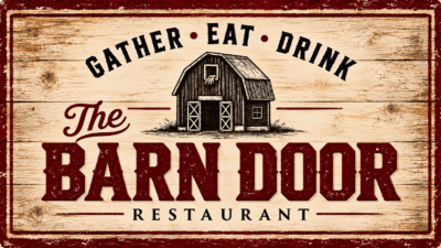 Gather Eat Drink Barn Door Sign